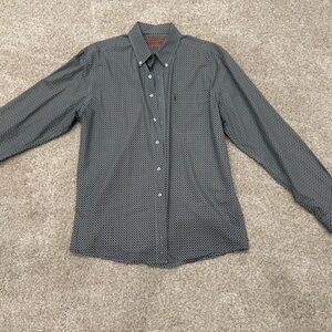 Cinch Men's Gray Patterned Button Down Shirt